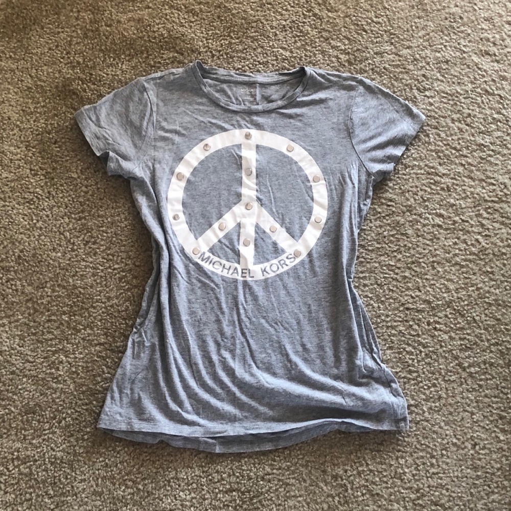 Michael Kors Peace Sign Grey Tee